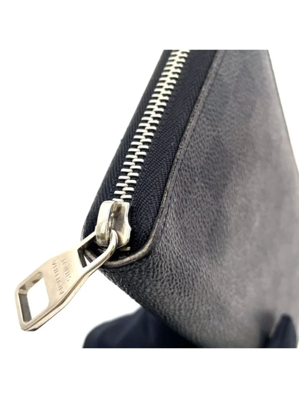 Louis Vuitton Zippy Organizer Damier Graphite Leather Black Zip Around Wallet